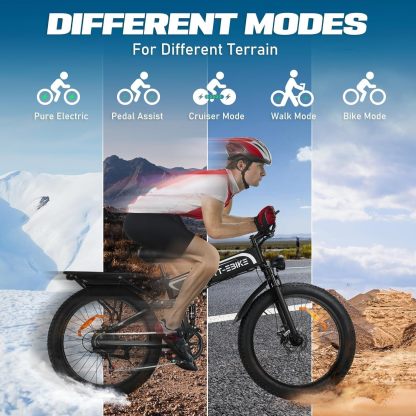 Dual: 4350/3000/2350 W, bicicleta eléctrica para adultos 42/40/32 MPH con batería de 52 V 28/23 AH, bicicleta de montaña E de 26 pulgadas, bicicleta plegable de suspensión completa, engranaje de 7