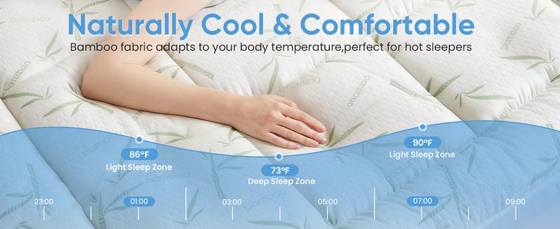 Sweetcrispy Official Double-Layer Mattress Topper Memory Foam Breathable 2-in-1 Adjustable Cloud-Like Comfort Cooling Gel