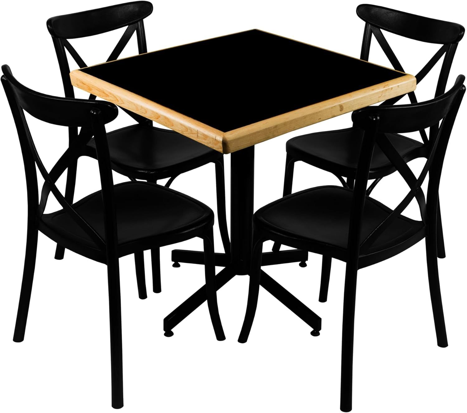 ITLUAM MUEBLES Comedor con 4 sillas y Mesa de formaica emboquillada Resistente al Uso Diario, fácil Limpieza, Ideal para restaurantes, cocinas y cafeterías – Comedor Eqqus Emboquillado