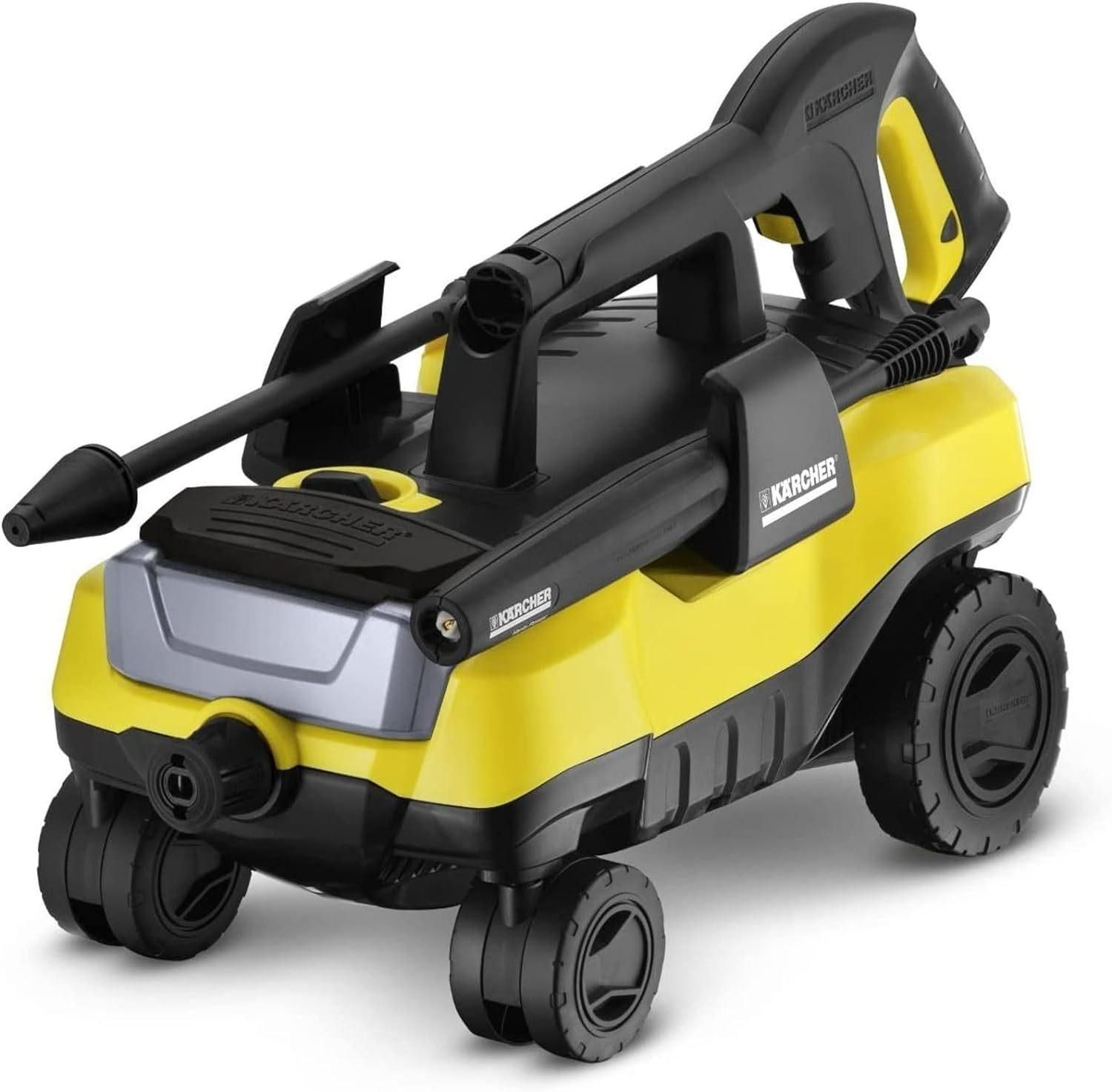 Karcher K3 Follow-Me Limpiador eléctrico a presión con 4 Ruedas giratorias, 1800 PSI, 1.3 GPM, K3 Follow-Me, Amarillo