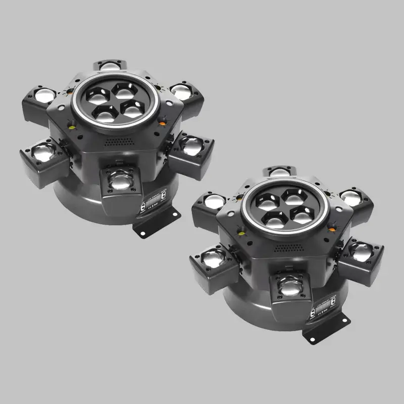 Luces DJ Móviles para Fiestas – Luz de Escenario 6 en 1 LED RGBW con 6 Brazos, Compatible con DMX-512 y Activación por Sonido, Ideal para Fiestas y Eventos