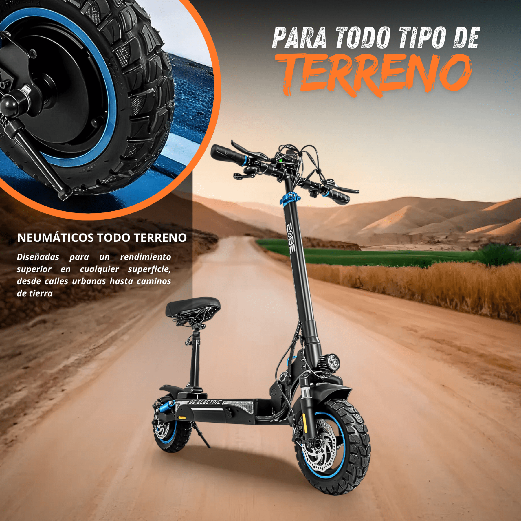 Scooter Electrico Plegable E-be Bx45 Monopatin 45km 1000w