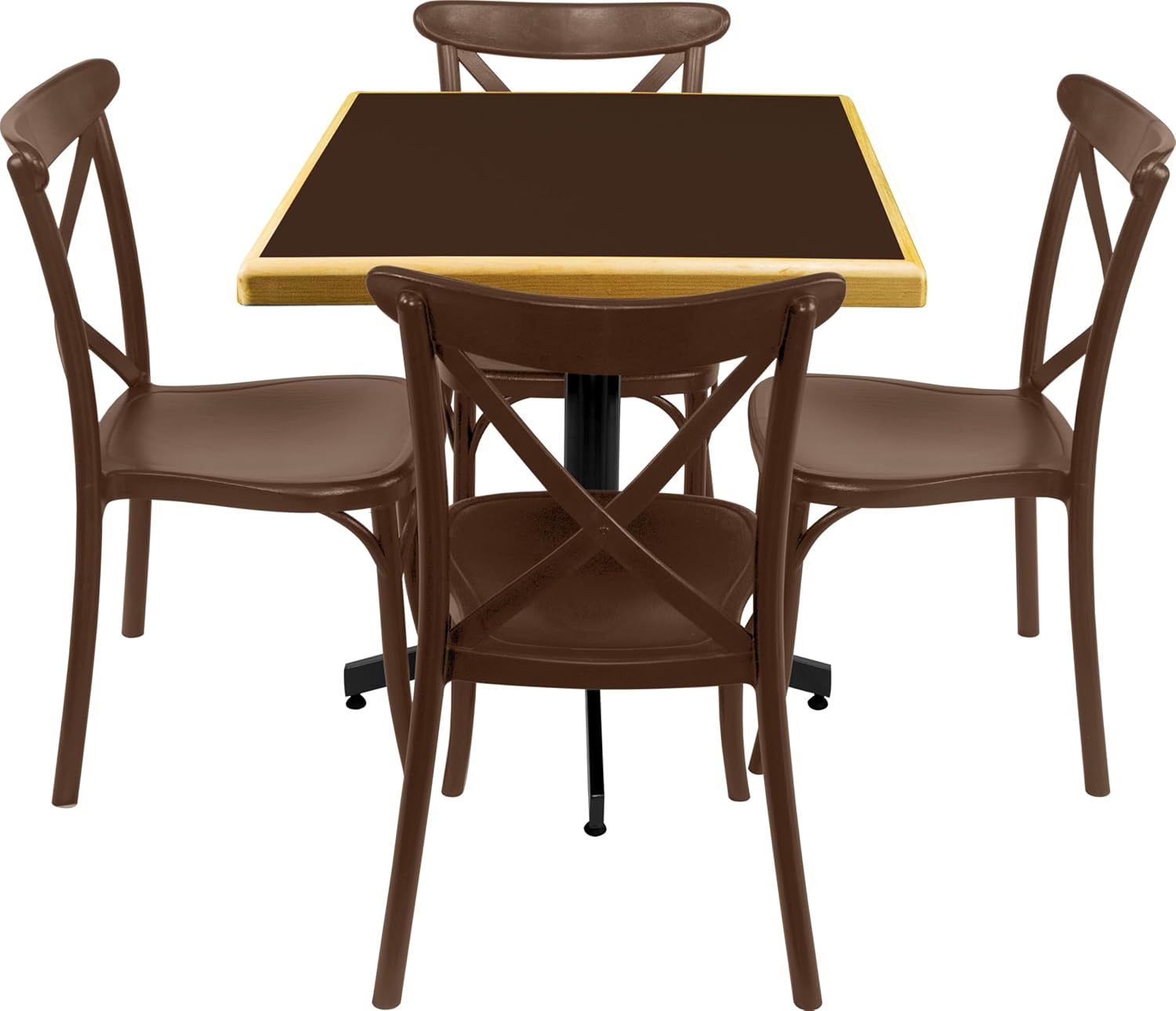 ITLUAM MUEBLES Comedor con 4 sillas y Mesa de formaica emboquillada Resistente al Uso Diario, fácil Limpieza, Ideal para restaurantes, cocinas y cafeterías – Comedor Eqqus Emboquillado