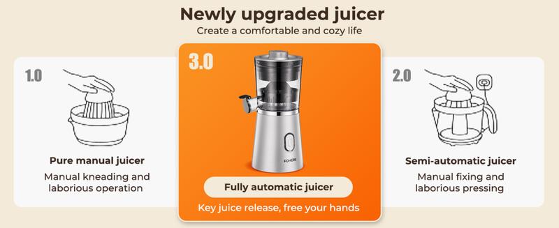 FOHERE Electric Citrus Juicer Hands Free, Orange Lime Grapefruit Juicer Squeezer, One Touch Operation, Easy to Clean Juice Maker FOHERE Electric Citrus Juicer Hands Free, Orange Lime Grapefruit Juicer Squeezer, One Touch Operation, Easy to Clean Juice Maker