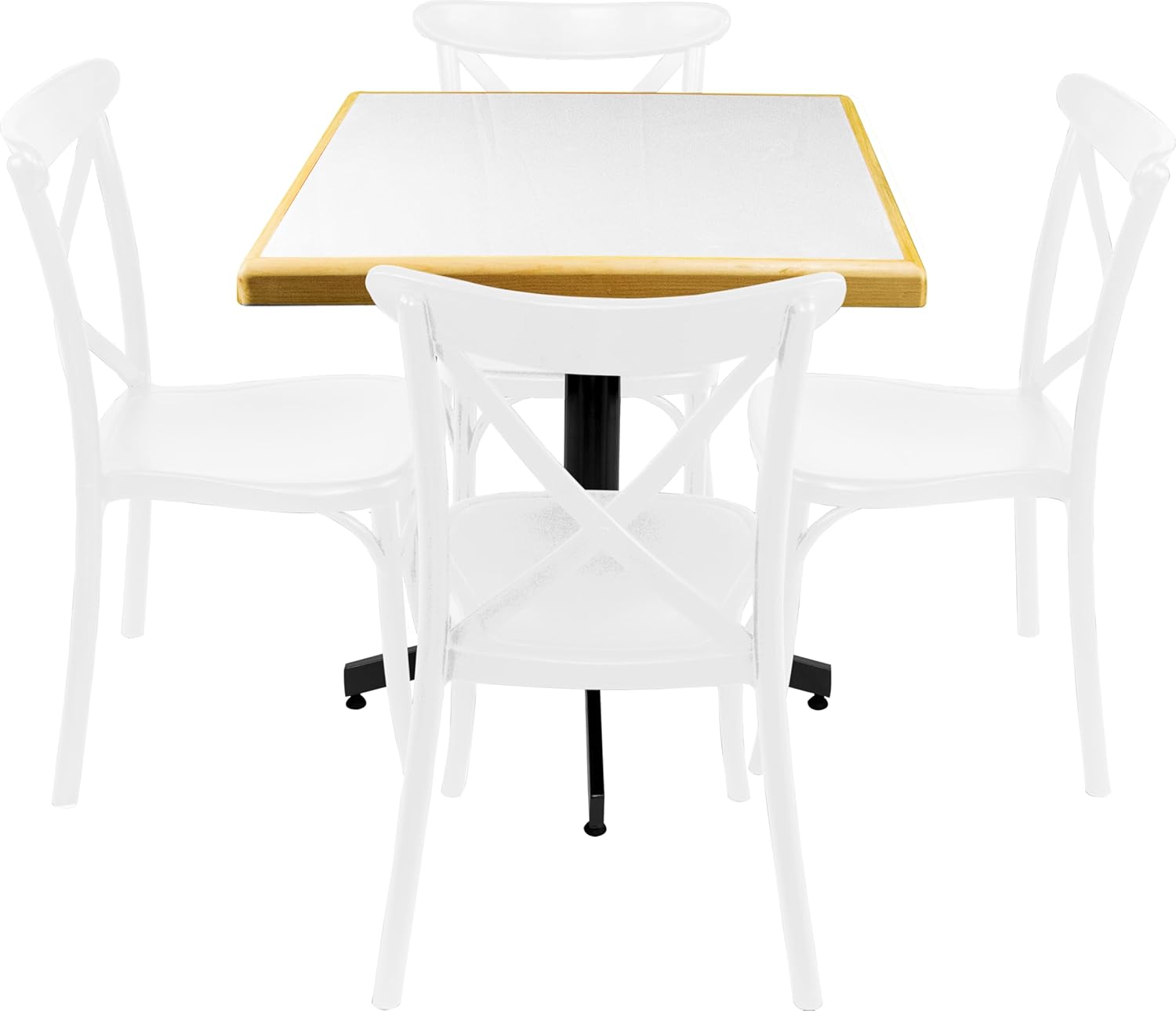 ITLUAM MUEBLES Comedor con 4 sillas y Mesa de formaica emboquillada Resistente al Uso Diario, fácil Limpieza, Ideal para restaurantes, cocinas y cafeterías – Comedor Eqqus Emboquillado