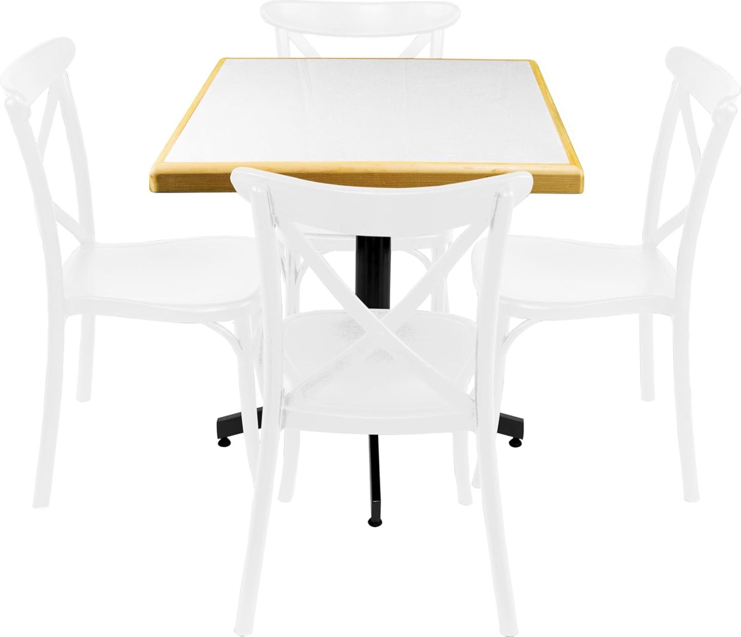 ITLUAM MUEBLES Comedor con 4 sillas y Mesa de formaica emboquillada Resistente al Uso Diario, fácil Limpieza, Ideal para restaurantes, cocinas y cafeterías – Comedor Eqqus Emboquillado