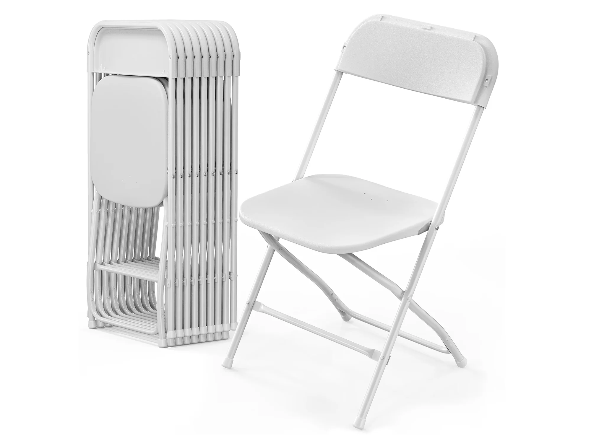 Set 10 Sillas Plegables Plastico STYRKA Uso Rudo para Eventos Exterior Jardin Fiestas