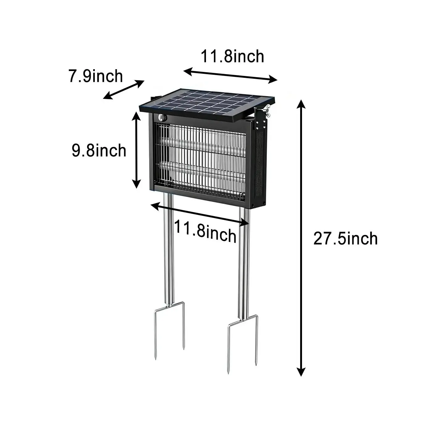 Lámpara Mata Insectos Solar Impermeable para Exterior – Eliminador Eléctrico de Mosquitos y Moscas con Sensor de Luz Inteligente, Recargable con Energía Solar, Ideal para Patio, Jardín, Camping y Uso Interior