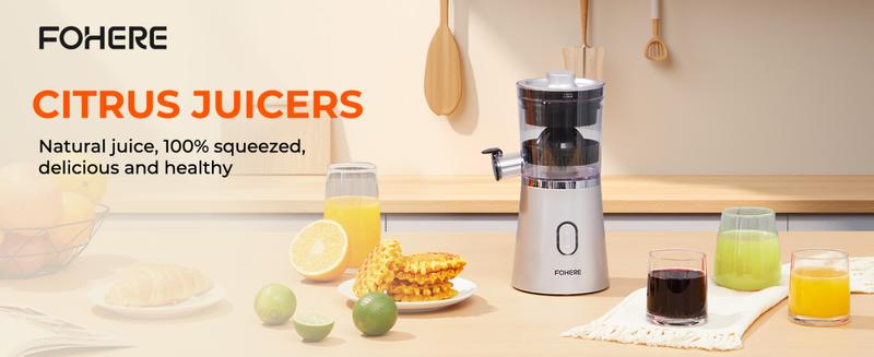 FOHERE Electric Citrus Juicer Hands Free, Orange Lime Grapefruit Juicer Squeezer, One Touch Operation, Easy to Clean Juice Maker FOHERE Electric Citrus Juicer Hands Free, Orange Lime Grapefruit Juicer Squeezer, One Touch Operation, Easy to Clean Juice Maker