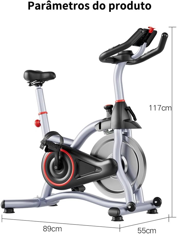 FINYQBET Bicicleta Fija，Bicicleta Estática Silenciosa con Pantalla LCD y Resistencia Ajustable, Soporta 120 kg, Altura Regulable en Asiento y Manillar, Ideal para Hogar y Rehabilitación Física