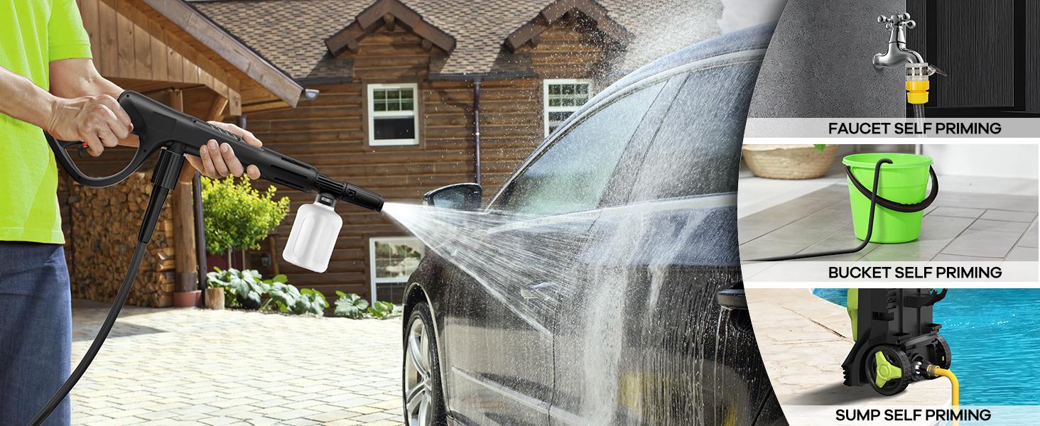 Pressure Washer, 2300 PSI 2.5 GPM High-Power with 4 Nozzles & Foam Cannon for Car, Home Cleaning & Garden Watering Perfect Gift