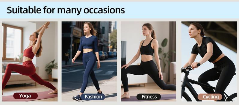 【Local shipping 】CHRLEISURE 6-PACK High Waist Pants With Pockets Running Yoga Leggings for Women Workout Leggings with Pockets