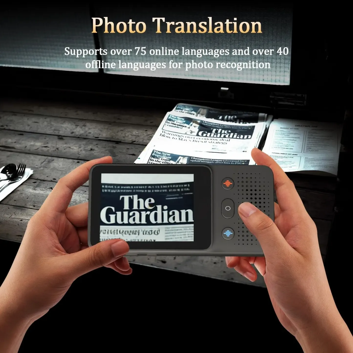 Dispositivo Traductor de Idiomas AI – Sin Cargos Adicionales | Traducción sin Necesidad de Fuente de Señal | Traduce 138 Idiomas con WiFi | Pantalla Táctil Multilingüe para Traducción en Tiempo Real