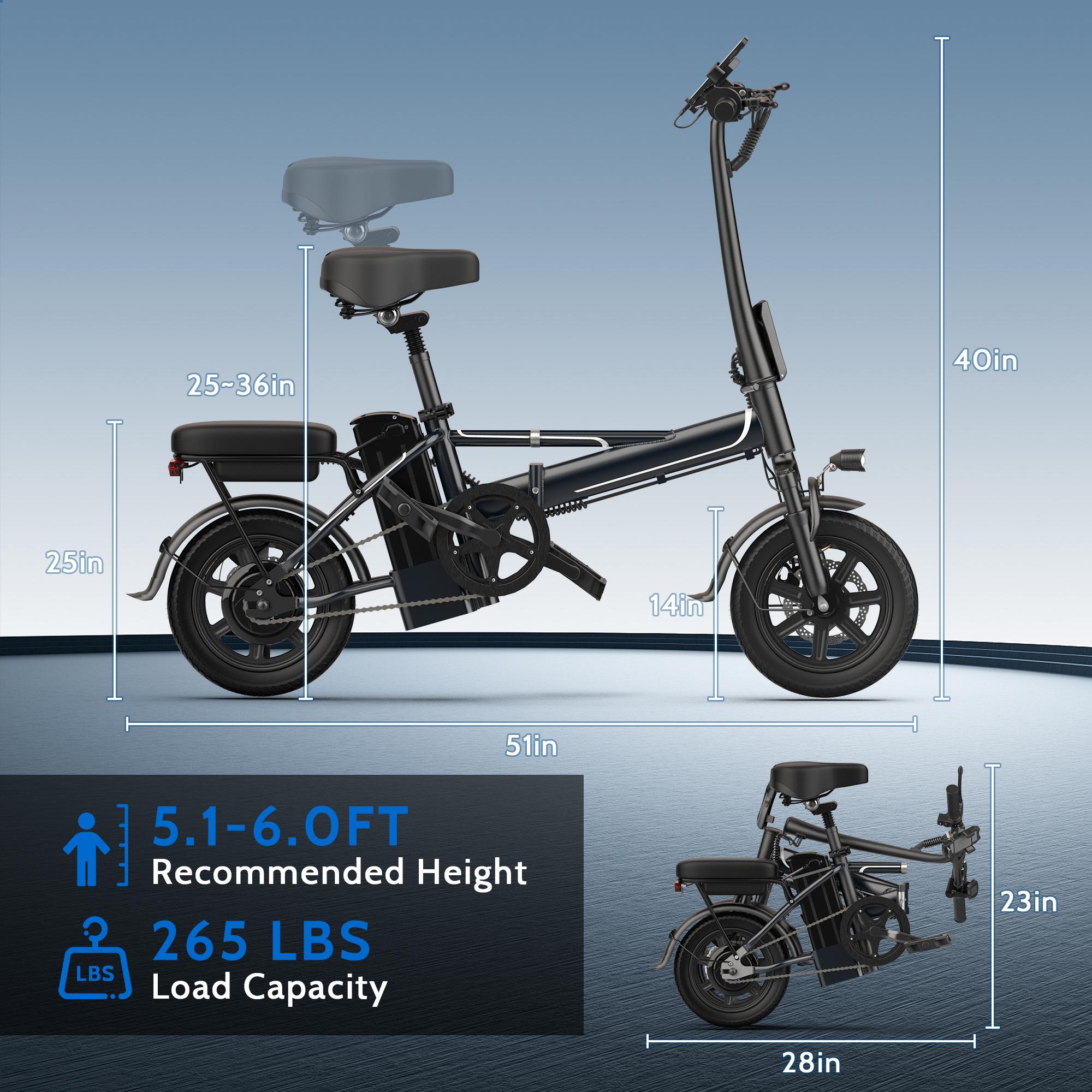 14" Mini E-Bike|500W(Peak 750W) Pure AluminumFrame|22Mph Top Speed |Up to 40 Miles Range Perfectfor Campus Commutes, Grocery Runs, or Leisure Rides NoMore Sweating - Electric Assist for Smooth Hills & LongDistances!
