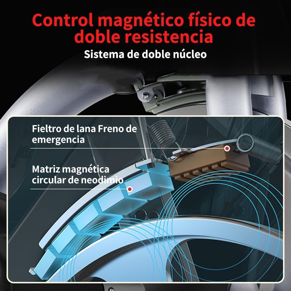 FINYQBET Bicicleta Fija，Bicicleta Estática Silenciosa con Pantalla LCD y Resistencia Ajustable, Soporta 120 kg, Altura Regulable en Asiento y Manillar, Ideal para Hogar y Rehabilitación Física