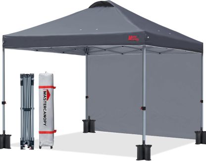 MasterCanopy - Tienda de campaña emergente Duradera Ez con 1 Pared Lateral (3 x 3 m, Negro)