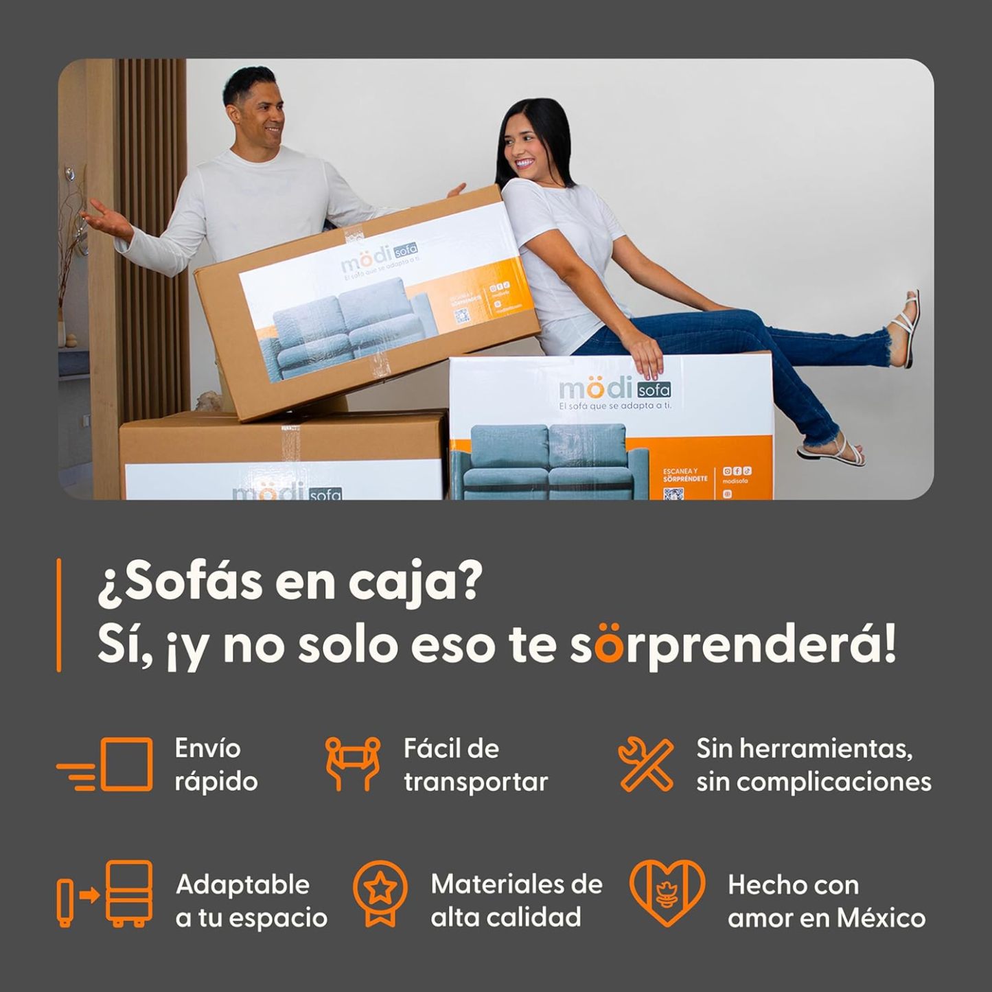 MODISOFA - Sofá Sala Esquinera Modular con Otomano | 6 Plazas | Gris Claro | + Pillow Pack | Fácil de Ensamblar y Adaptable | Envío Gratis