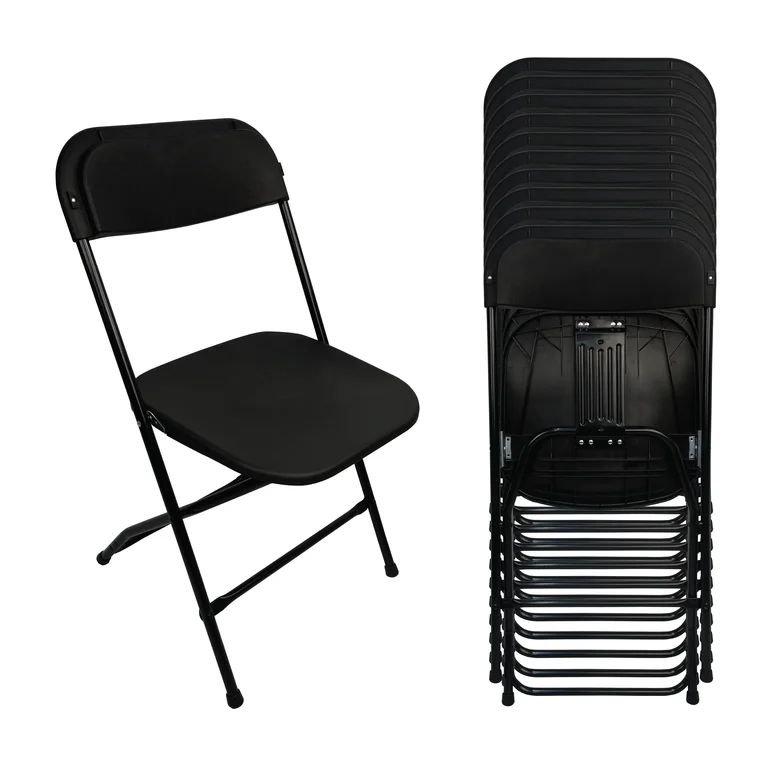 Set 10 Sillas Plegables Plastico STYRKA Uso Rudo para Eventos Exterior Jardin Fiestas