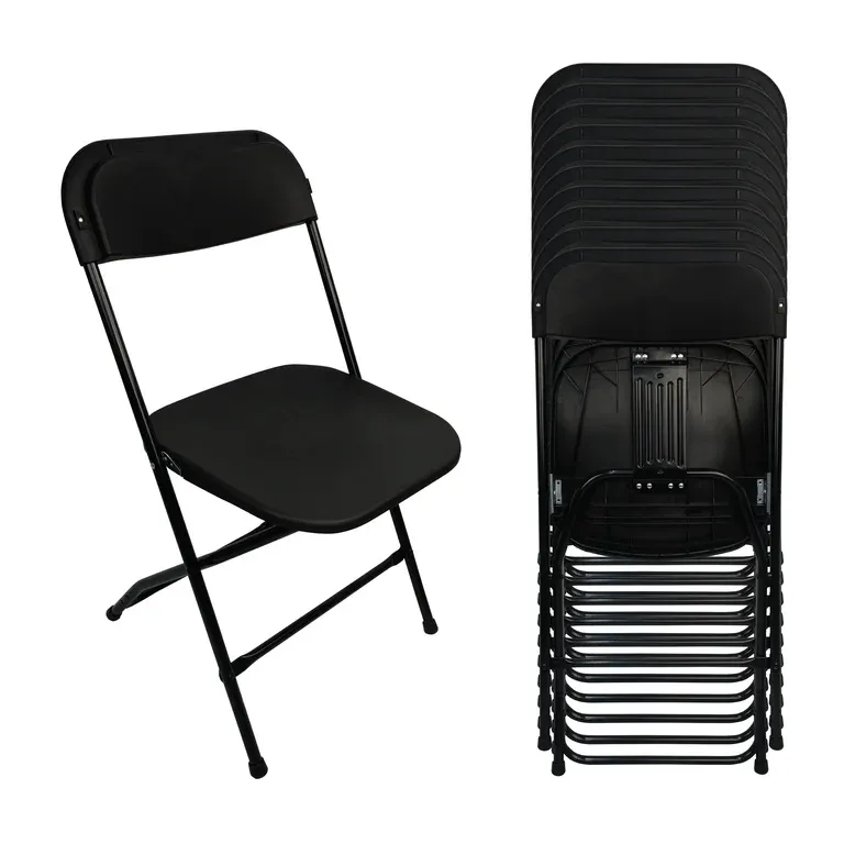 Set 10 Sillas Plegables Plastico STYRKA Uso Rudo para Eventos Exterior Jardin Fiestas