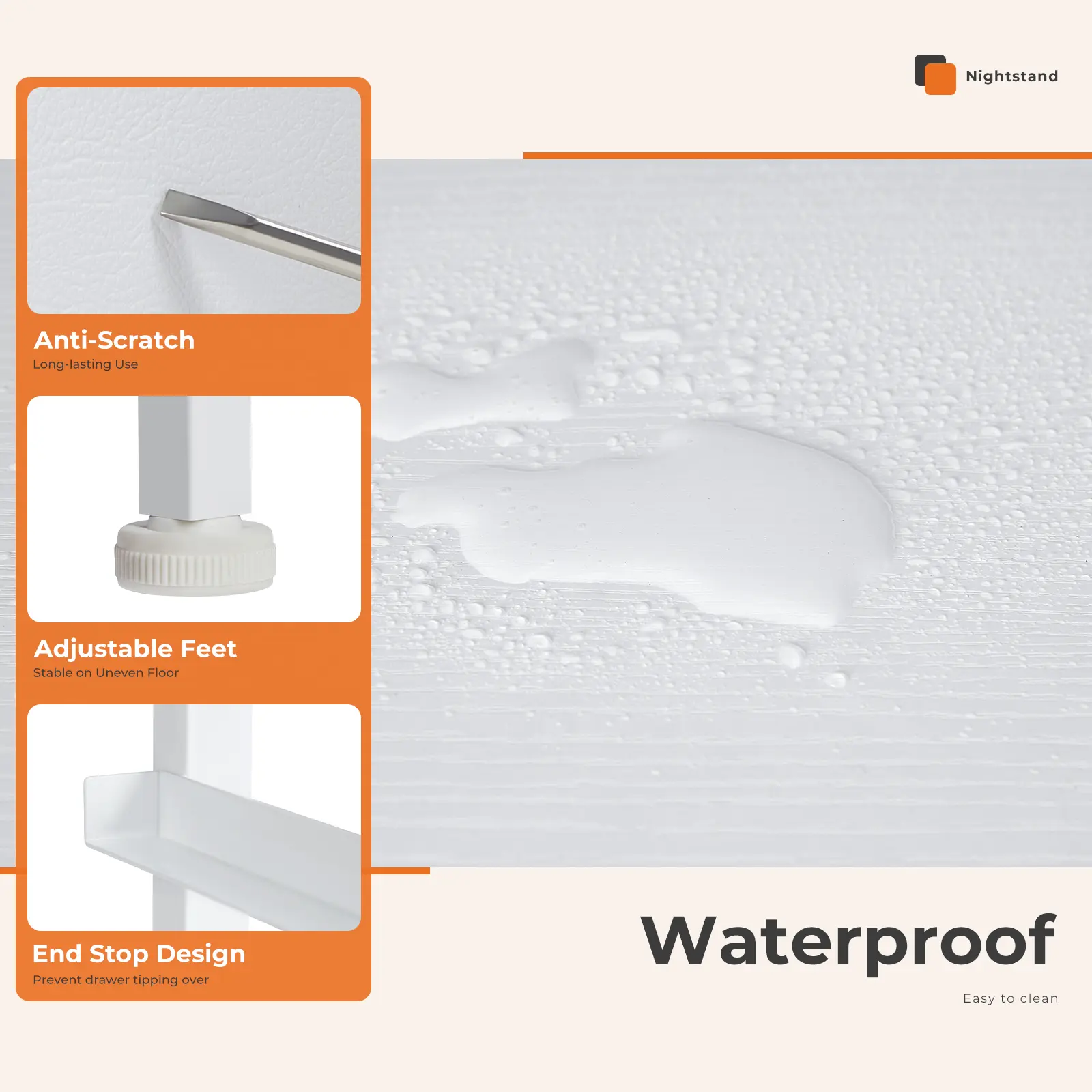 Cómoda para Dormitorio – Organizador con Cajones de Tela, Torre de Almacenamiento con 8 Contenedores de Tela, Estructura de Acero y Tapa de Madera