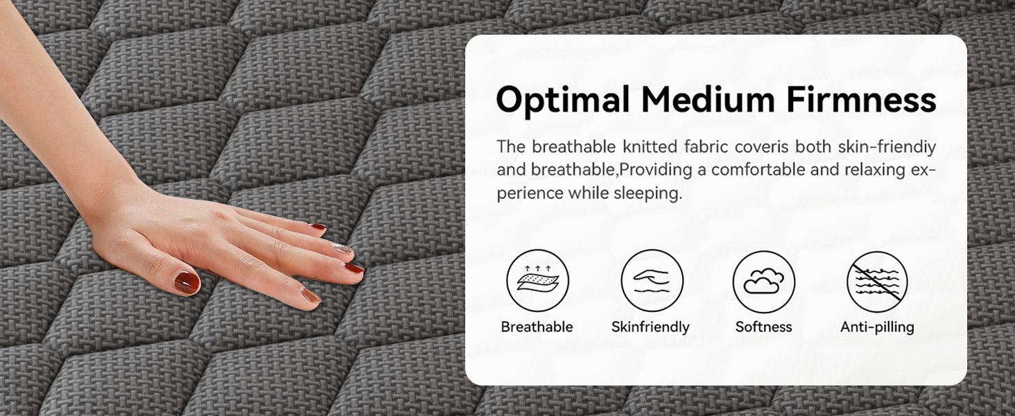 【ENSHUI】12/14 Inch Twin, Full, Queen, King Mattress Memory Foam And Spring, Hybrid MattressMedium Firmness,  For Home Rooms Hotels, Boxed Halloween ChristmasGift Furniture Ergonomic queen size mattress Interior Modern