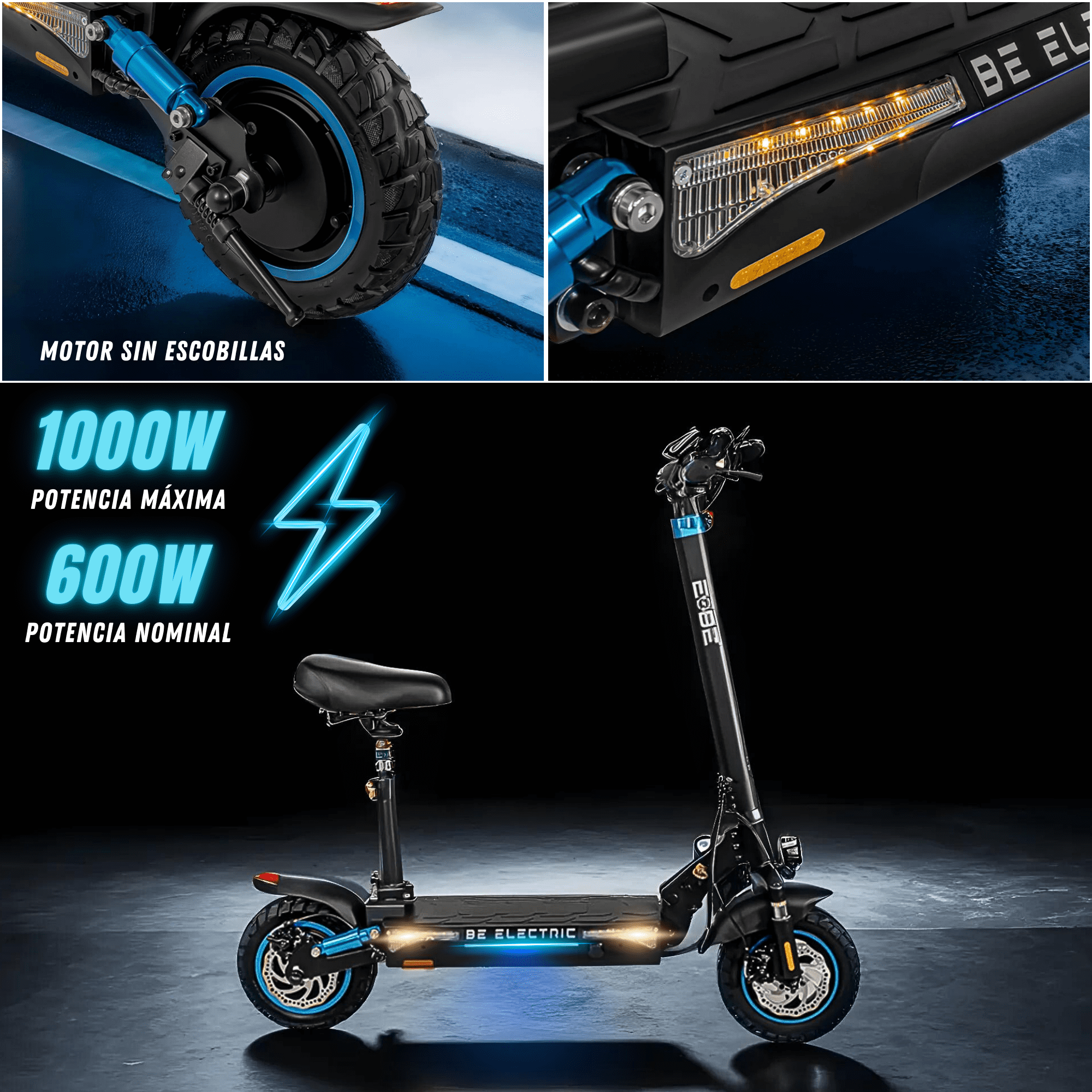 Scooter Electrico Plegable E-be Bx45 Monopatin 45km 1000w