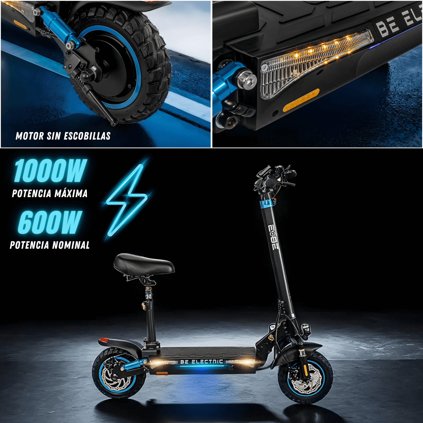 Scooter Electrico Plegable E-be Bx45 Monopatin 45km 1000w