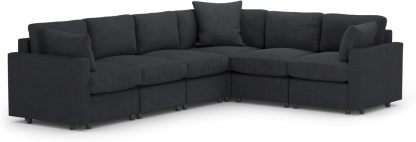 MODISOFA - Sofá Sala Esquinera Modular con Otomano | 6 Plazas | Gris Claro | + Pillow Pack | Fácil de Ensamblar y Adaptable | Envío Gratis