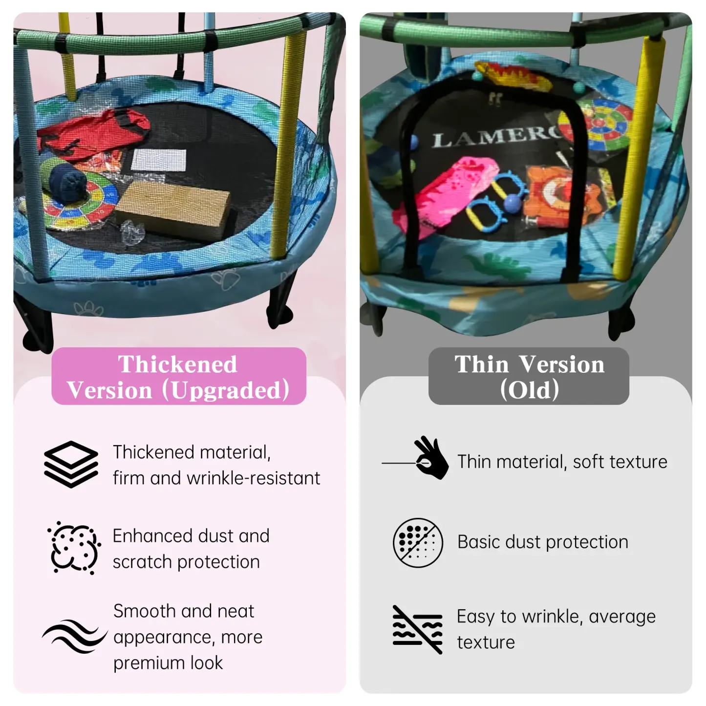 Mini Trampolín Redondo para Niños 7 en 1 – Juguetes Multifuncionales para Interior y Exterior con Aro de Baloncesto, Columpio, Anillos Colgantes, Pelotas de Océano, Bolsa de Arena, Dianas Inflables, Ideal como Regalo para Niños y Niñas, Seguro y Perfecto 