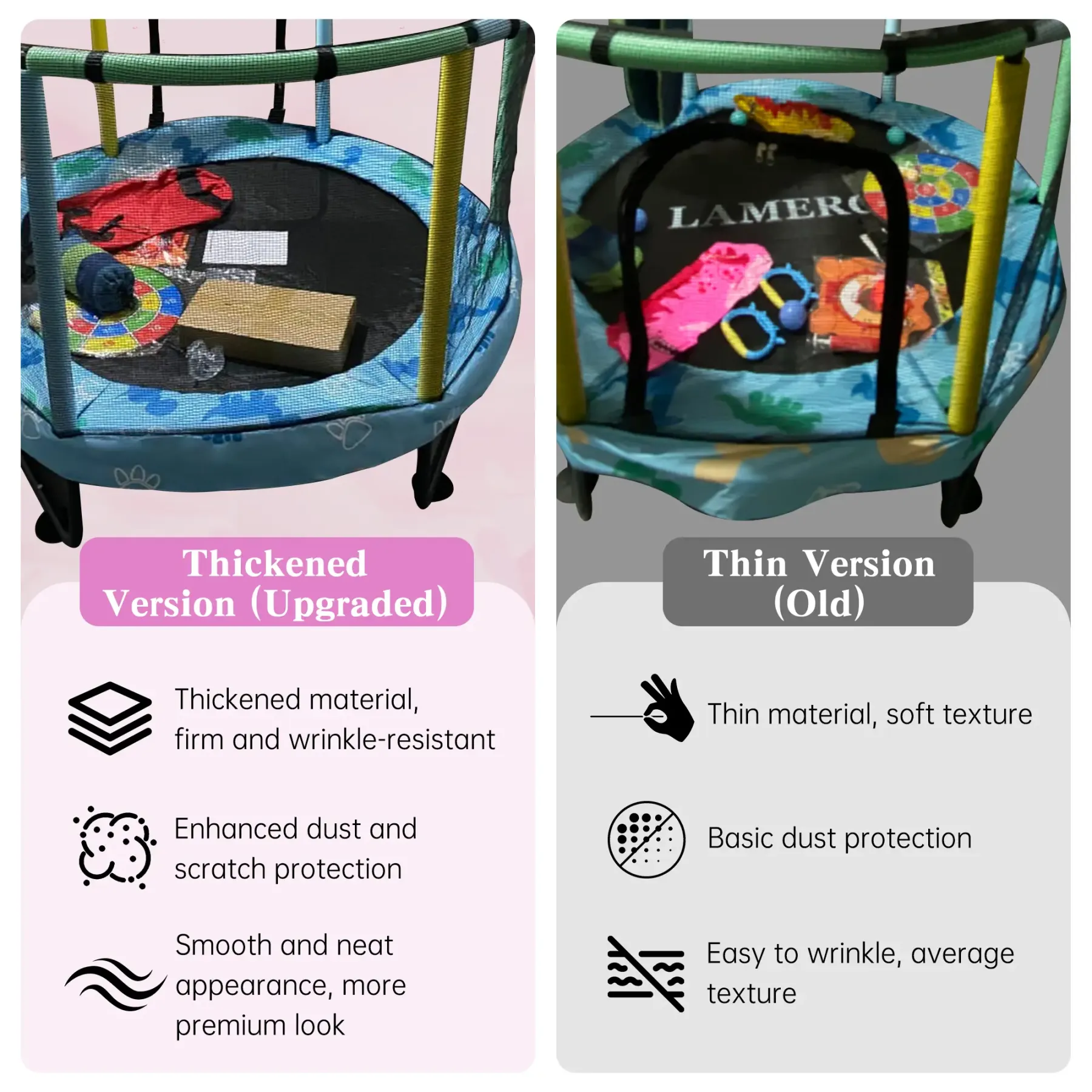 Mini Trampolín Redondo para Niños 7 en 1 – Juguetes Multifuncionales para Interior y Exterior con Aro de Baloncesto, Columpio, Anillos Colgantes, Pelotas de Océano, Bolsa de Arena, Dianas Inflables, Ideal como Regalo para Niños y Niñas, Seguro y Perfecto 