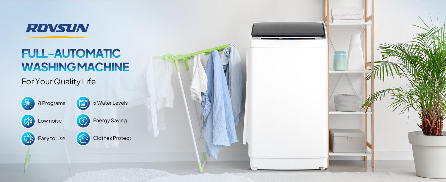 ROVSUN 17.8/25/30LBS Portable Washing Machine, Full-Automatic Electric Laundry Machine with Stainless Steel Drum, 110V Compact Washer, Washer and Dryer Combo with Drain Pump for Apartment, Dorms, RV, 400W ROVSUN 17.8/25/30LBS Portable Washing Machine, Full-Automatic Electric Laundry Machine with Stainless Steel Drum, 110V Compact Washer, Washer and Dryer Combo with Drain Pump for Apartment, Dorms, RV, 400W