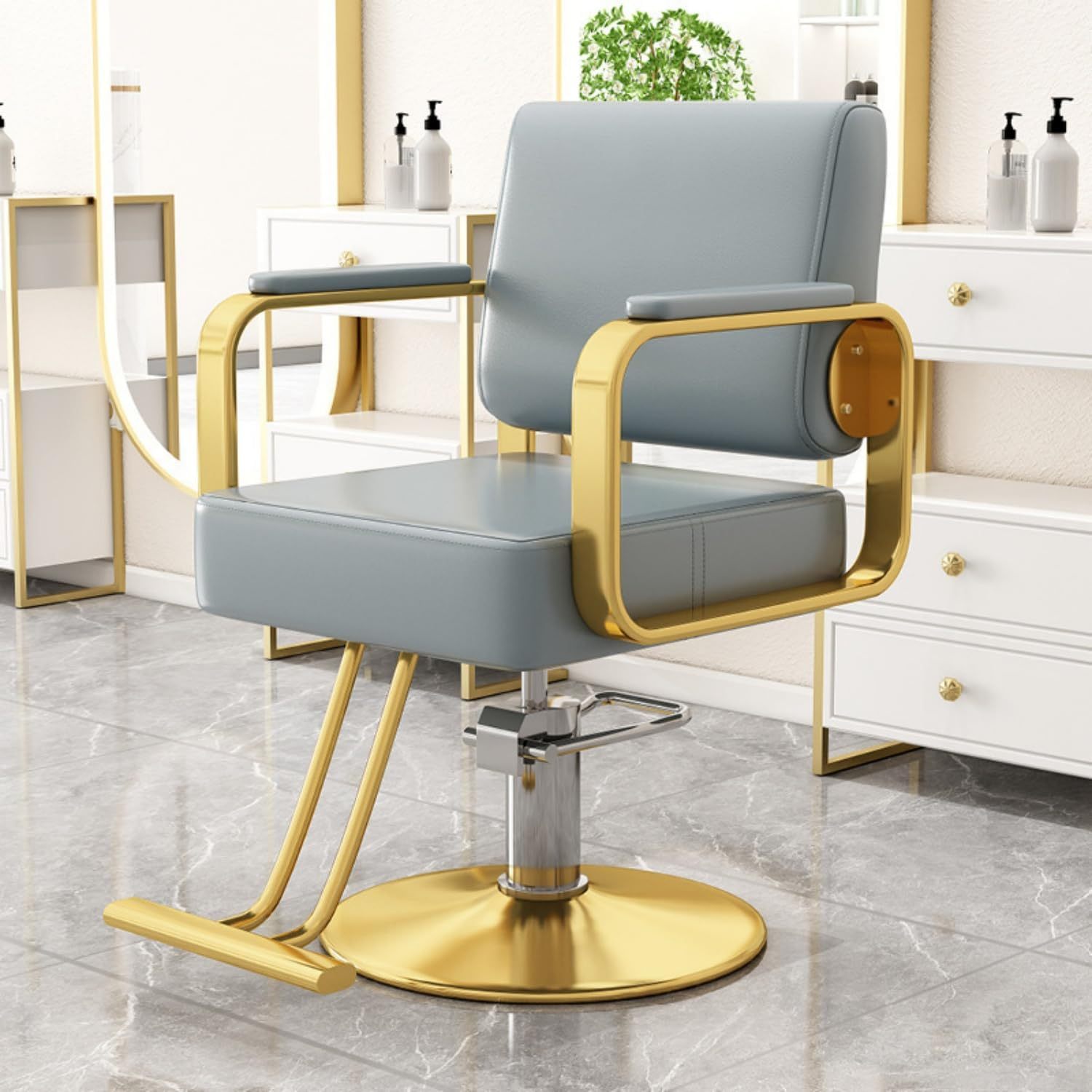 Silla de barbero reclinable para salón de Belleza Sillas de barbero giratorias de 360 Grados Estilista de peluquería Silla de salón de Tatuajes Equipo de Peinado,A,Upgrade