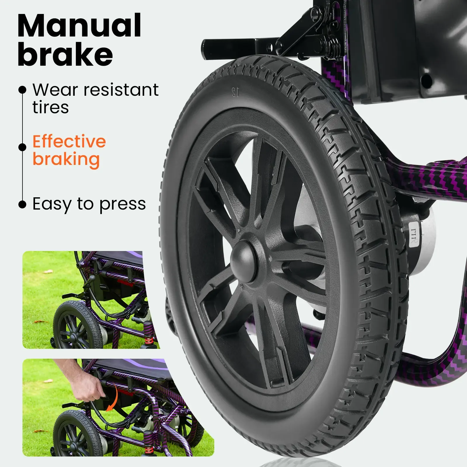 Silla de ruedas eléctrica para adultos, plegable, con doble motor de 360 ​​W, autonomía de hasta 15 millas, velocidad máxima de 4 MPH y capacidad de carga de hasta 286 libras.