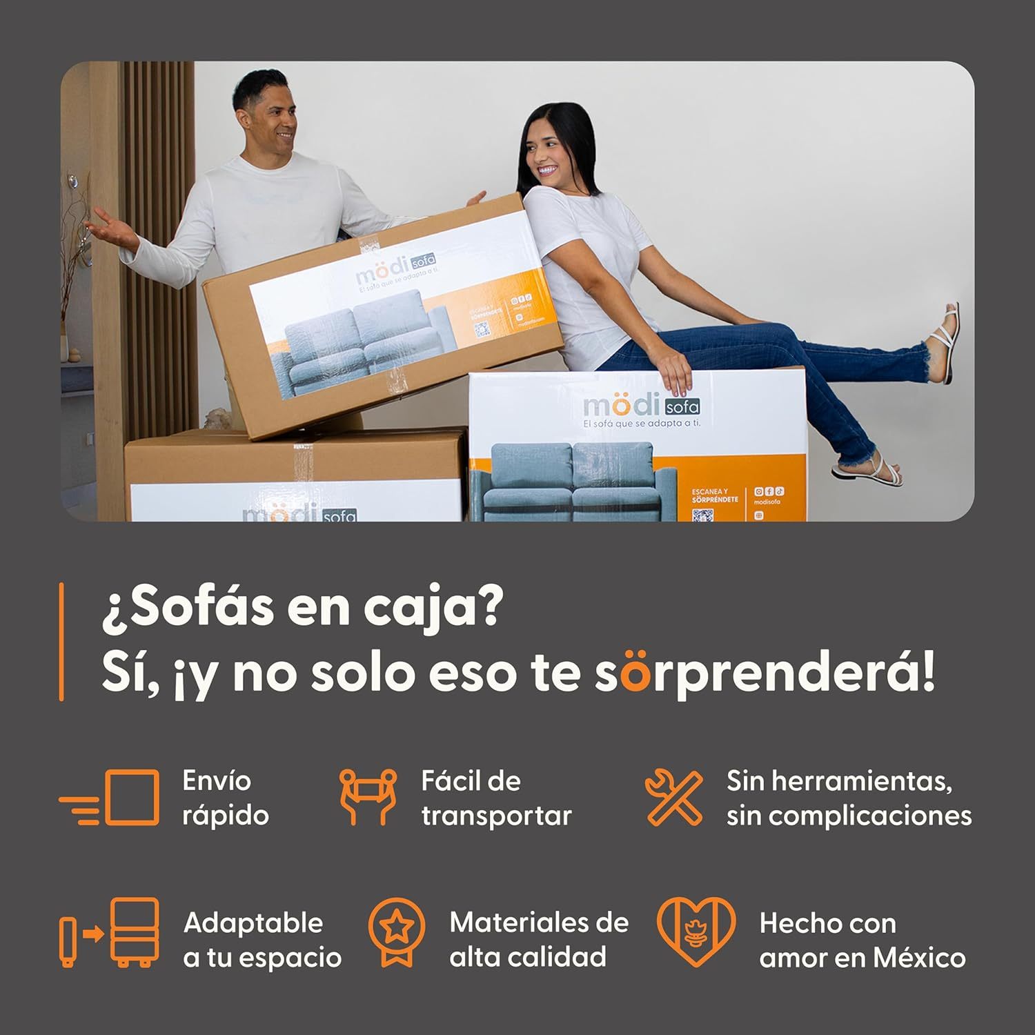 MODISOFA - Sofá Sala Esquinera Modular con Otomano | 6 Plazas | Gris Claro | + Pillow Pack | Fácil de Ensamblar y Adaptable | Envío Gratis