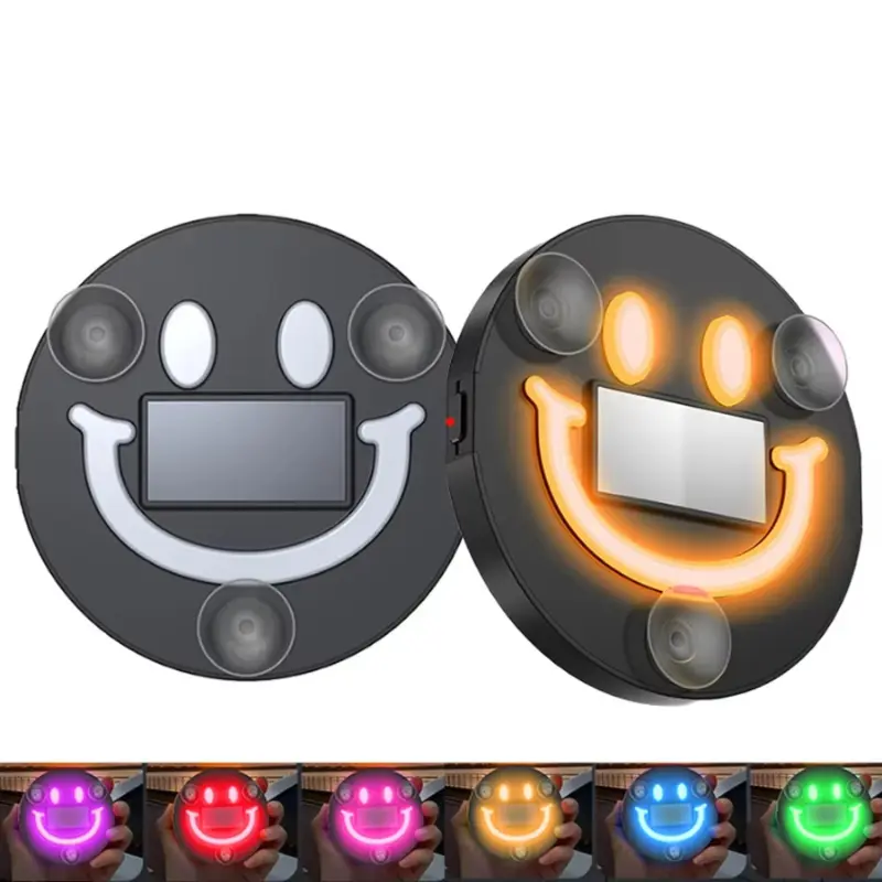 Luz de neón LED solar para pilar C con forma de corazón — Decoración interior de automóvil ecológica e inalámbrica (9,57 mm x 8,42 mm x 15,36 mm) — Diseño moderno y elegante