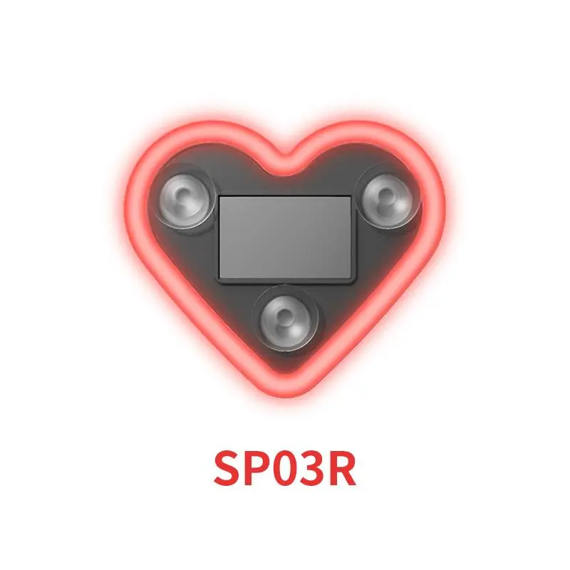 Luz de neón LED solar para pilar C con forma de corazón — Decoración interior de automóvil ecológica e inalámbrica (9,57 mm x 8,42 mm x 15,36 mm) — Diseño moderno y elegante