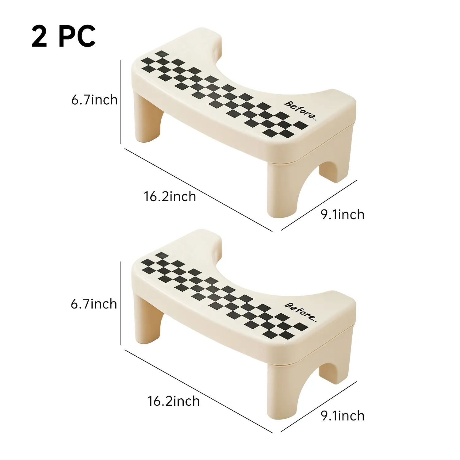  Taburete para inodoro de baño (adultos) — 1 taburete portátil de plástico — Escalón auxiliar antideslizante para el baño — Regalo para el Día del Padre