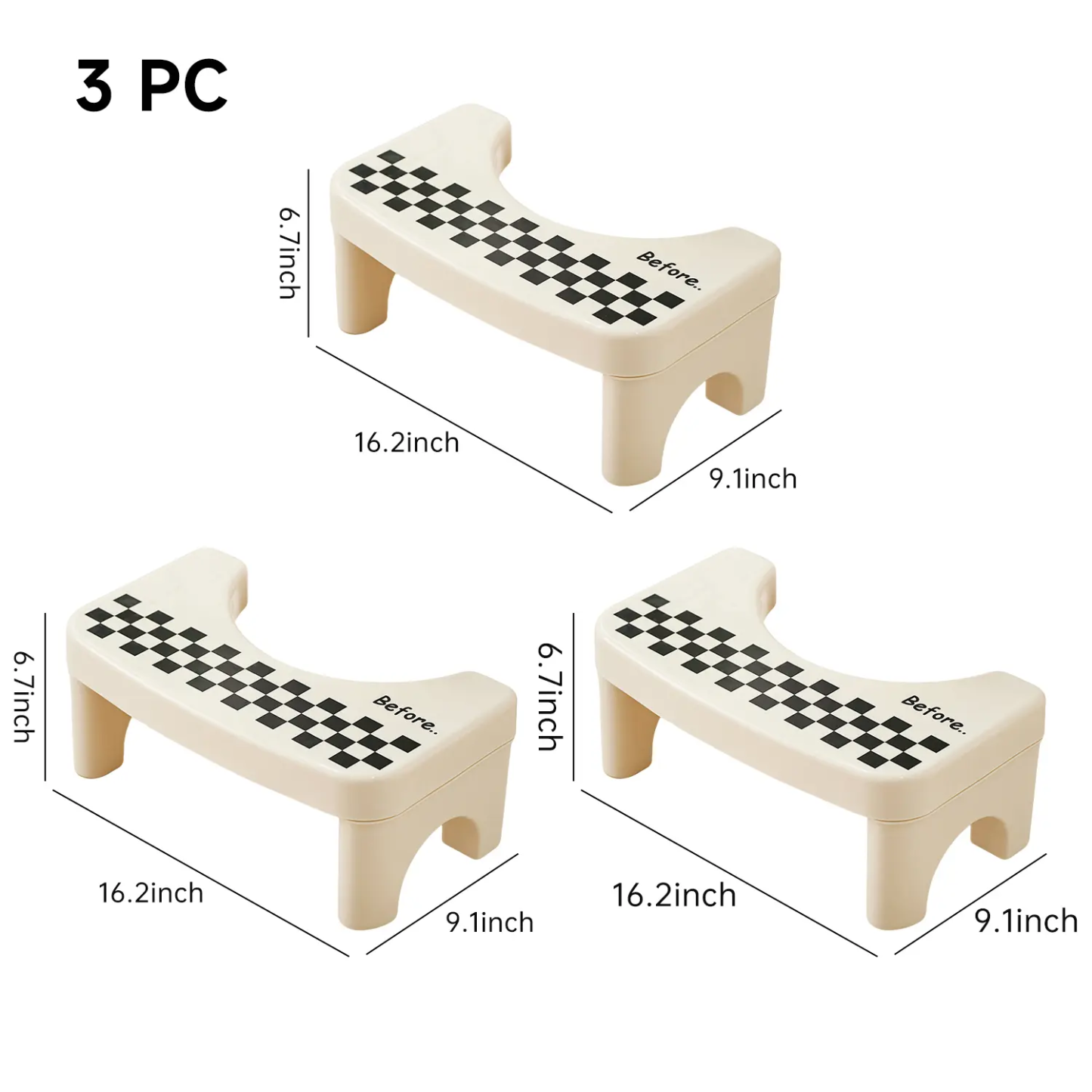  Taburete para inodoro de baño (adultos) — 1 taburete portátil de plástico — Escalón auxiliar antideslizante para el baño — Regalo para el Día del Padre