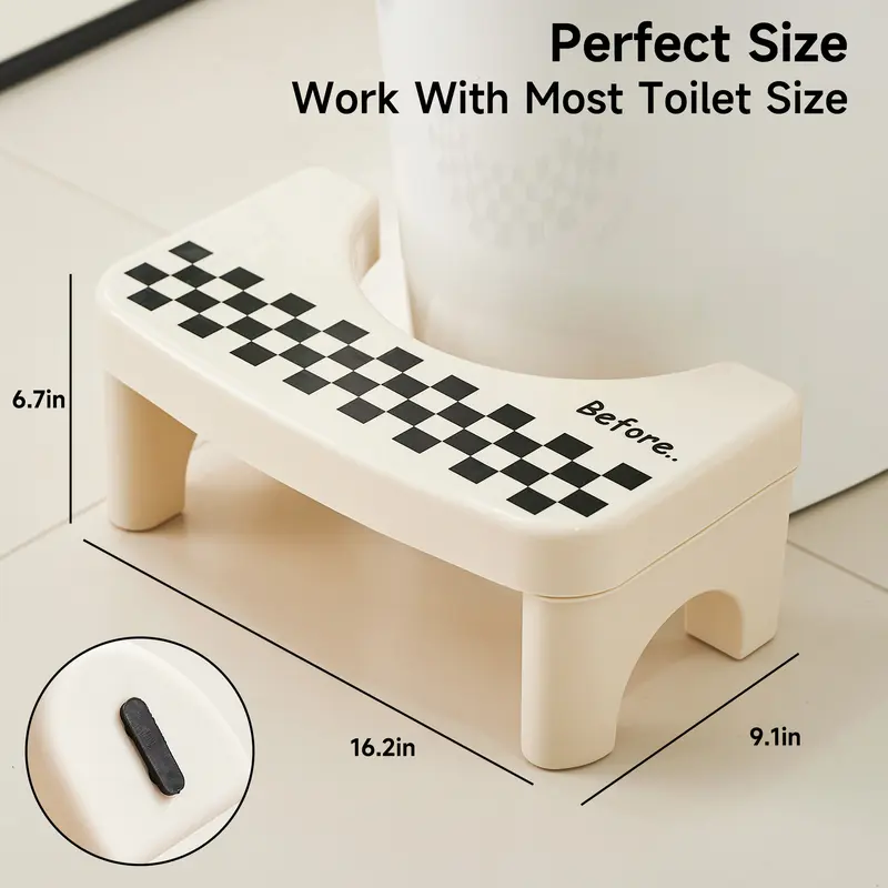  Taburete para inodoro de baño (adultos) — 1 taburete portátil de plástico — Escalón auxiliar antideslizante para el baño — Regalo para el Día del Padre