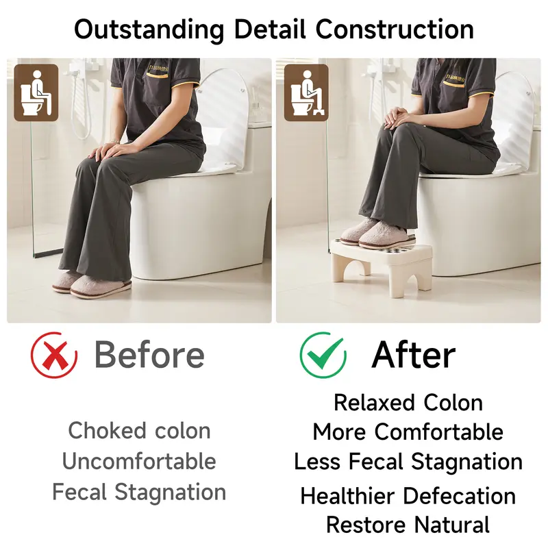  Taburete para inodoro de baño (adultos) — 1 taburete portátil de plástico — Escalón auxiliar antideslizante para el baño — Regalo para el Día del Padre