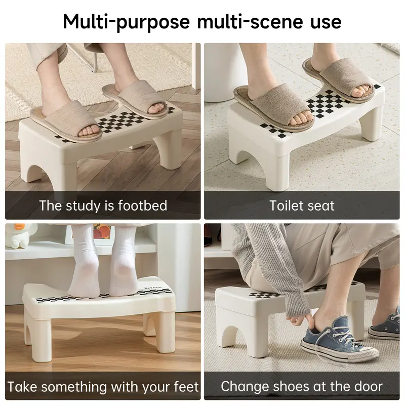  Taburete para inodoro de baño (adultos) — 1 taburete portátil de plástico — Escalón auxiliar antideslizante para el baño — Regalo para el Día del Padre
