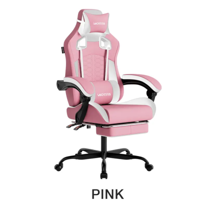 Silla de oficina y gaming, equipada con un cómodo soporte lumbar de espuma viscoelástica y reposacabezas; el respaldo de la silla puede ajustarse a un ángulo de inclinación de 90° a 135°. Silla de trabajo ergonómica, giratoria, con ruedas y respaldo de ma