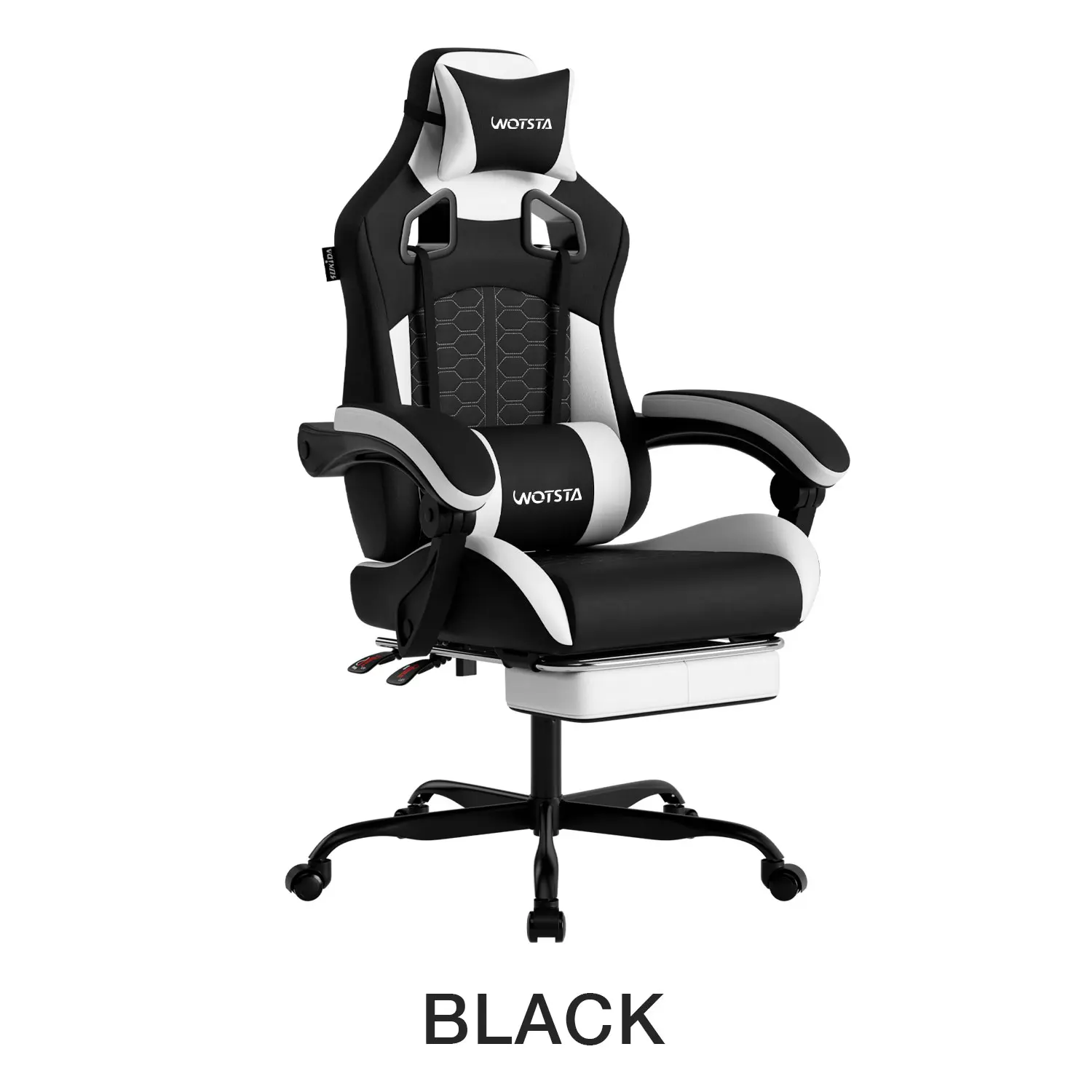 Silla de oficina y gaming, equipada con un cómodo soporte lumbar de espuma viscoelástica y reposacabezas; el respaldo de la silla puede ajustarse a un ángulo de inclinación de 90° a 135°. Silla de trabajo ergonómica, giratoria, con ruedas y respaldo de ma
