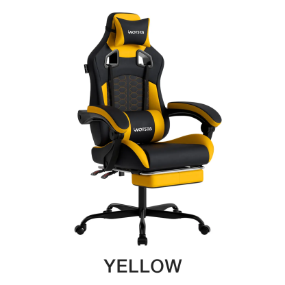 Silla de oficina y gaming, equipada con un cómodo soporte lumbar de espuma viscoelástica y reposacabezas; el respaldo de la silla puede ajustarse a un ángulo de inclinación de 90° a 135°. Silla de trabajo ergonómica, giratoria, con ruedas y respaldo de ma