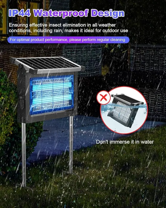 ZeChuan — Matamosquitos solar para exteriores, impermeable y electrónico