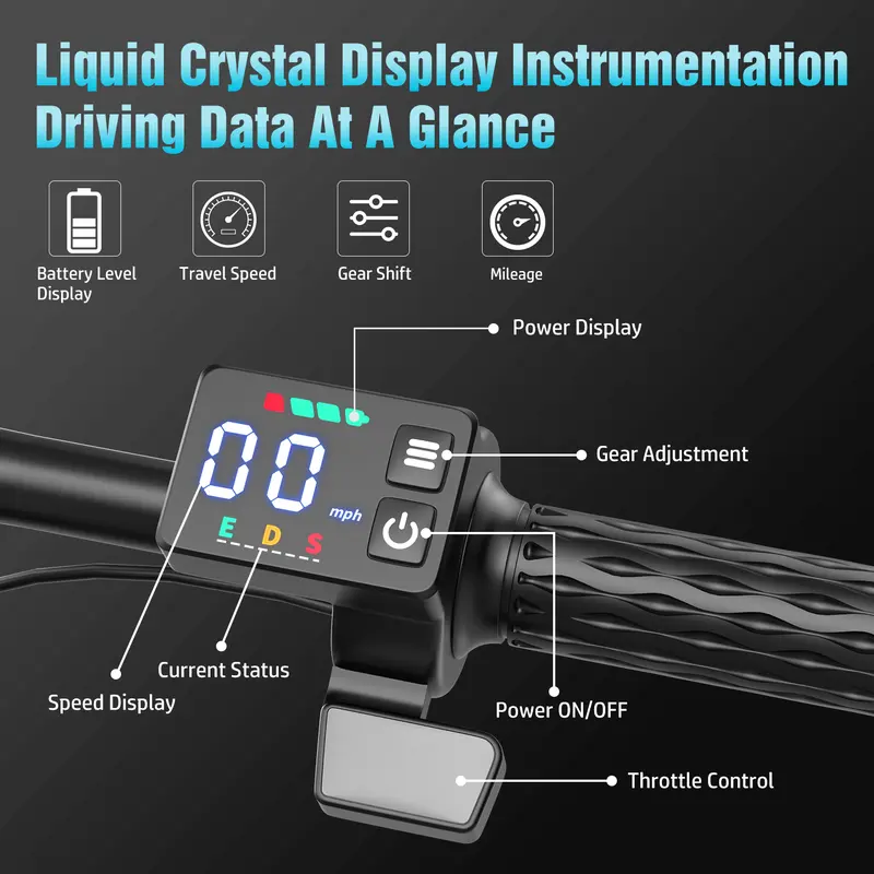 Bicicleta eléctrica Z6 | Potencia máxima de 1200 W | 25 MPH | Neumáticos de 14" | Autonomía de 22 a 40 millas | Freno de disco trasero | Plegable | Dos asientos