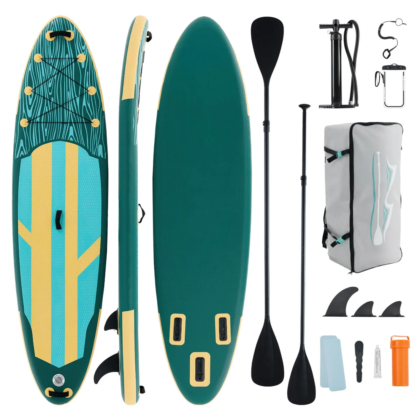 Tabla de Stand Up Paddle Hinchable Premium con Remo 2 en 1, Diseño Ancho y Estable, y Superficie Antideslizante y Cómoda para Adultos y Jóvenes