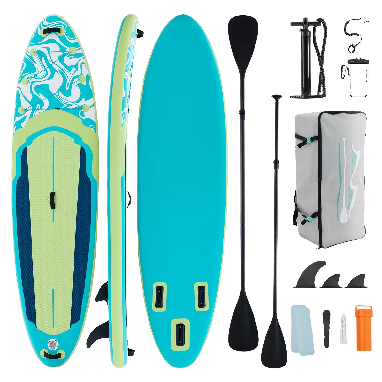 Tabla de Stand Up Paddle Hinchable Premium con Remo 2 en 1, Diseño Ancho y Estable, y Superficie Antideslizante y Cómoda para Adultos y Jóvenes