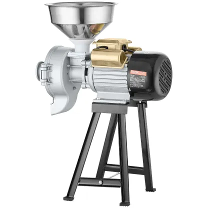 VEVOR Electric Grain Mill Grinder,  3000W Spice Grinders, Commercial Corn Mill with Funnel, Thickness Adjustable Powder Machine, Heavy Duty Feed Flour Cereal Mill Wheat Grinders, Dry & Wet Grinder