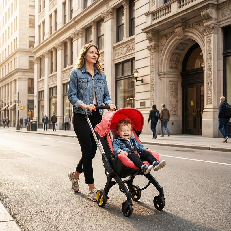 Cochecito Convertible Todo en Uno Sin Base de Anclaje – Cochecito para Niños con Asiento Reversible, Compacto y Asequible